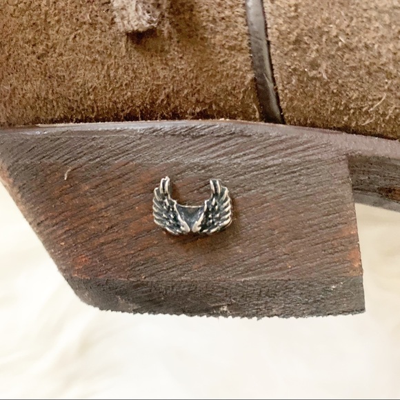 Eight Second Angel Brown Suede Fringe Ankle Boots Sz 7.5 - Picture 5 of 7